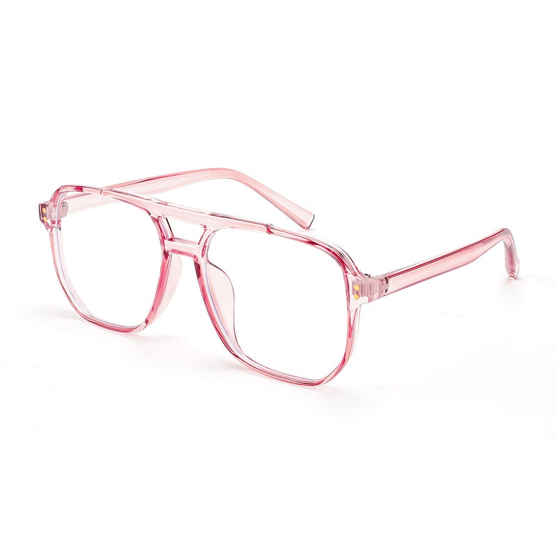 FEISEDY Blue Light Blocking Glasses Fake Nerd Clear Square Computer Lightweight Pilot Glasses Frame Oversized B2866